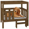 Lit pour chien Marron miel 75,5x63,5x70 cm Bois de pin solide 
