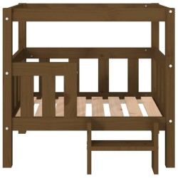 Lit pour chien Marron miel 75,5x63,5x70 cm Bois de pin solide 