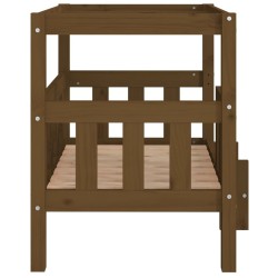 Lit pour chien Marron miel 75,5x63,5x70 cm Bois de pin solide 
