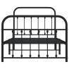 Cadre de lit métal sans matelas avec pied de lit noir 100x190cm 