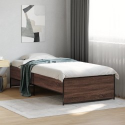 Cadre de lit sans matelas chêne marron 100x200 cm 