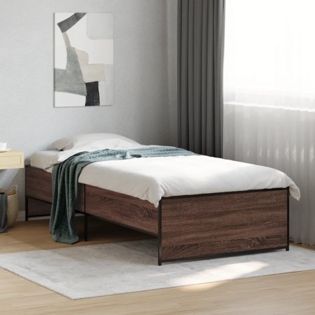 Cadre de lit sans matelas chêne marron 100x200 cm 