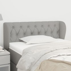 Tête de lit avec oreilles gris clair 103x23x78/88 cm tissu 