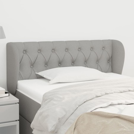 Tête de lit avec oreilles gris clair 103x23x78/88 cm tissu 