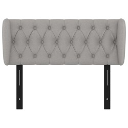 Tête de lit avec oreilles gris clair 103x23x78/88 cm tissu 