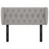Tête de lit avec oreilles gris clair 103x23x78/88 cm tissu 