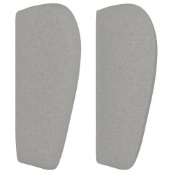 Tête de lit avec oreilles gris clair 103x23x78/88 cm tissu 