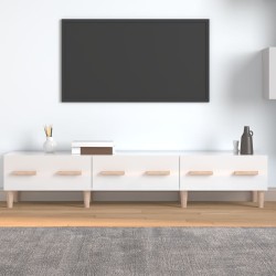 Meuble TV Blanc brillant 150x34,5x30 cm Bois d'ingénierie 