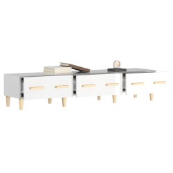 Meuble TV Blanc brillant 150x34,5x30 cm Bois d'ingénierie 