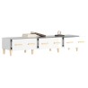 Meuble TV Blanc brillant 150x34,5x30 cm Bois d'ingénierie 