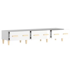 Meuble TV Blanc brillant 150x34,5x30 cm Bois d'ingénierie 
