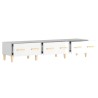 Meuble TV Blanc brillant 150x34,5x30 cm Bois d'ingénierie 