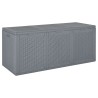 Boîte de rangement de jardin gris PP rotin 270 L 