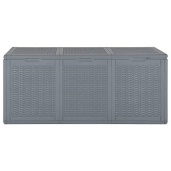 Boîte de rangement de jardin gris PP rotin 270 L 