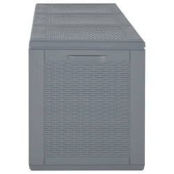 Boîte de rangement de jardin gris PP rotin 270 L 