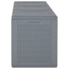 Boîte de rangement de jardin gris PP rotin 270 L 