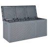 Boîte de rangement de jardin gris PP rotin 270 L 