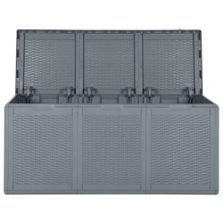 Boîte de rangement de jardin gris PP rotin 270 L 