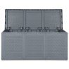 Boîte de rangement de jardin gris PP rotin 270 L 