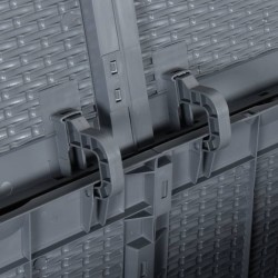 Boîte de rangement de jardin gris PP rotin 270 L 