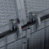 Boîte de rangement de jardin gris PP rotin 270 L 