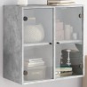 Armoire murale avec portes en verre gris béton 68x37x68,5 cm 