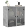 Armoire murale avec portes en verre gris béton 68x37x68,5 cm 