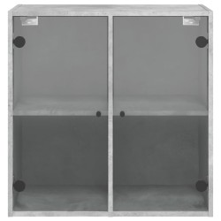 Armoire murale avec portes en verre gris béton 68x37x68,5 cm 