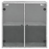 Armoire murale avec portes en verre gris béton 68x37x68,5 cm 