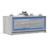 Table basse avec lumières LED sonoma gris bois d'ingénierie 