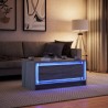 Table basse avec lumières LED sonoma gris bois d'ingénierie 