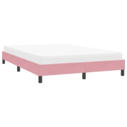 Cadre de lit sans matelas rose 160x220 cm velours 