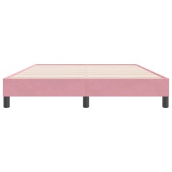 Cadre de lit sans matelas rose 160x220 cm velours 
