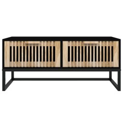 Table basse noir 80x40x35 cm Bois d'ingénierie et fer 