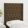 Tête de lit avec oreilles Marron foncé 83x16x118/128 cm Tissu 