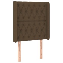 Tête de lit avec oreilles Marron foncé 83x16x118/128 cm Tissu 