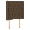 Tête de lit avec oreilles Marron foncé 83x16x118/128 cm Tissu 