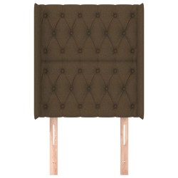 Tête de lit avec oreilles Marron foncé 83x16x118/128 cm Tissu 