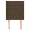 Tête de lit avec oreilles Marron foncé 83x16x118/128 cm Tissu 