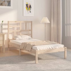 Cadre de lit sans matelas bois massif 75x190 cm 