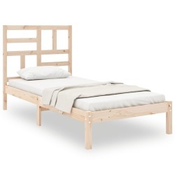 Cadre de lit sans matelas bois massif 75x190 cm 