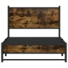 Cadre de lit en métal sans matelas chêne fumé 100x190 cm 