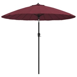 Parasol d'extérieur avec mât en aluminium 270 cm rouge bordeaux 