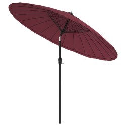 Parasol d'extérieur avec mât en aluminium 270 cm rouge bordeaux 