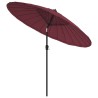 Parasol d'extérieur avec mât en aluminium 270 cm rouge bordeaux 