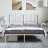 Cadre de lit métal sans matelas et tête de lit blanc 135x190 cm 