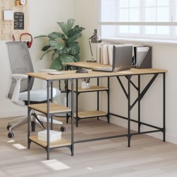 Bureau chêne sonoma 139x139x75 cm bois d'ingénierie 
