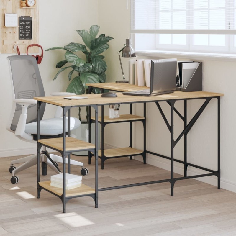 Bureau chêne sonoma 139x139x75 cm bois d'ingénierie 