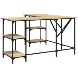 Bureau chêne sonoma 139x139x75 cm bois d'ingénierie 