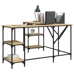 Bureau chêne sonoma 139x139x75 cm bois d'ingénierie 